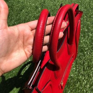 Céline Red Mini Luggage Tote